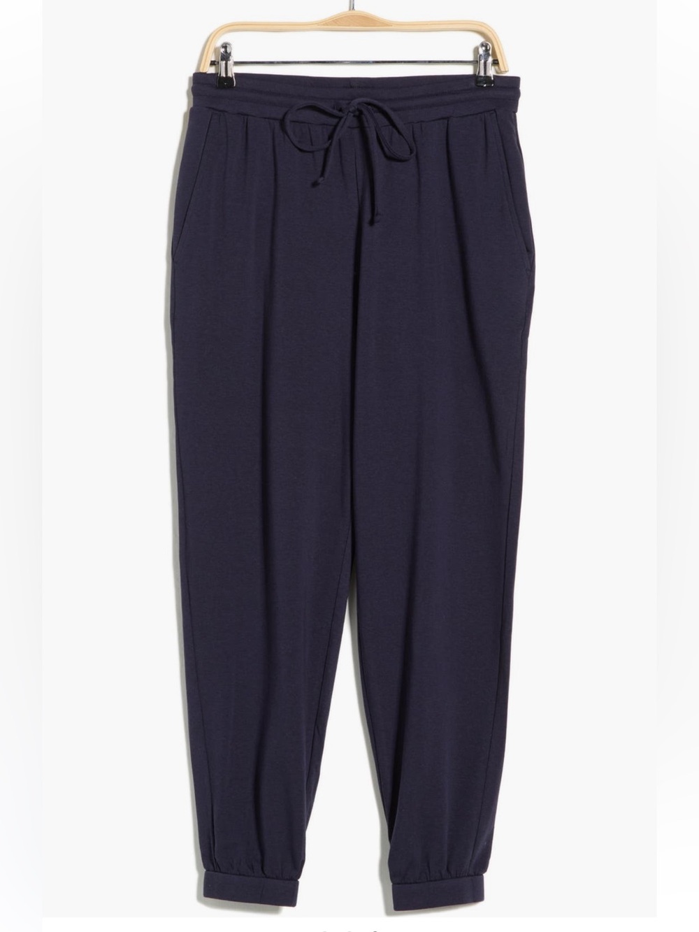 Eileen Fisher Ankle Track Pants Navy Large NWT Organic Cotton - Picture 3 of 12
